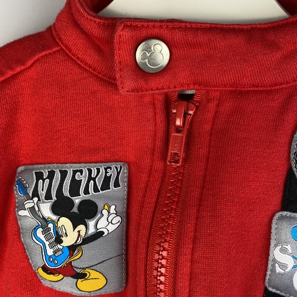 Disney Baby Rock Star Mickey Mouse Zip-Up Sweatshirt Jacket size 0-3 Months - Picture 4 of 12